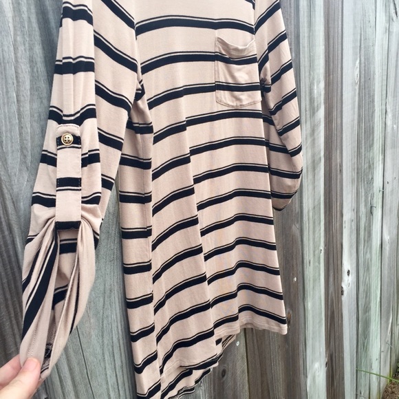 Cable & Gauge Shirt Striped Neutral Top Sz. M - Picture 3 of 8